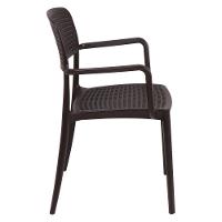 Cadeira Tramontina Serena Em Polipropileno Marrom Com Braços - 5