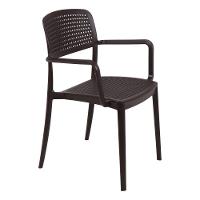 Cadeira Tramontina Serena Em Polipropileno Marrom Com Braços - 9