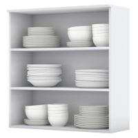 Armario Aereo 2 Portas Vidro Mdf 80 Cm Americana C366 Branco Henn - 5