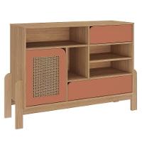 Buffet Aparador 1 Porta 2 Gavetas 122 Cm 4579 Carvalho Terracota Arly - 1