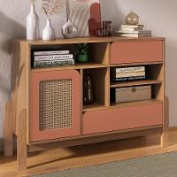 Buffet Aparador 1 Porta 2 Gavetas 122 Cm 4579 Carvalho Terracota Arly - 2