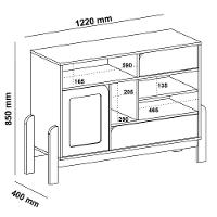Buffet Aparador 1 Porta 2 Gavetas 122 Cm 4579 Carvalho Terracota Arly - 3