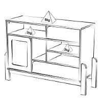 Buffet Aparador 1 Porta 2 Gavetas 122 Cm 4579 Carvalho Terracota Arly