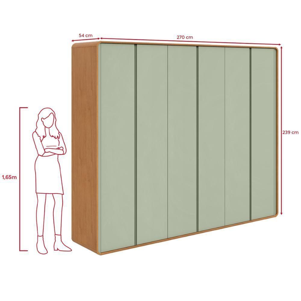 Guarda-roupa Casal 6 Portas Easy Like Amendoa Clean/salvia - 4
