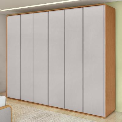 Guarda Roupa Casal Easy Like 6 Portas 6 Gavetas Amendoa Clean-Off White MDF