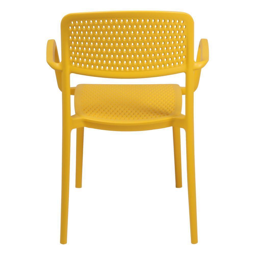 Cadeira Tramontina Serena Em Polipropileno Amarelo Com Braços - 1