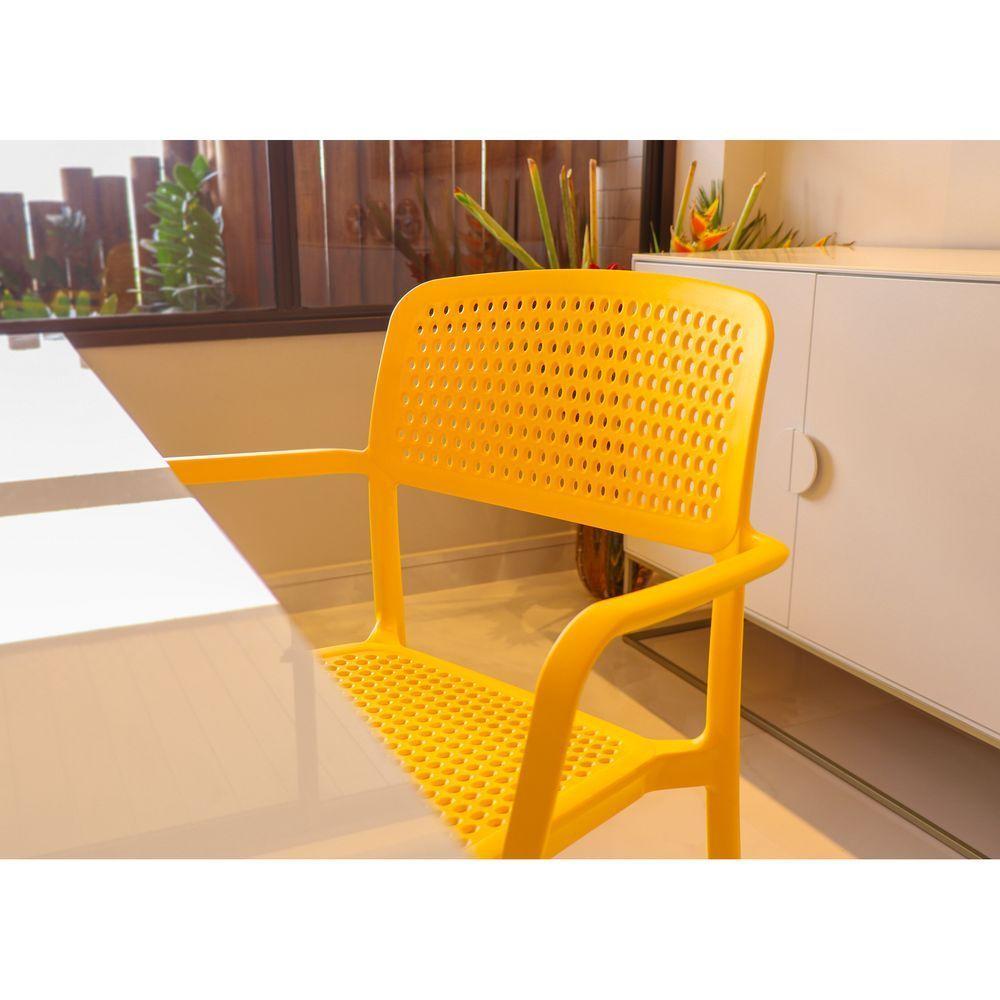 Cadeira Tramontina Serena Em Polipropileno Amarelo Com Braços - 10