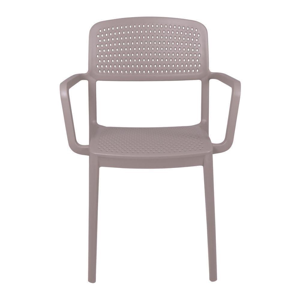 Cadeira Tramontina Serena Em Polipropileno Camurça Com Braços - 1