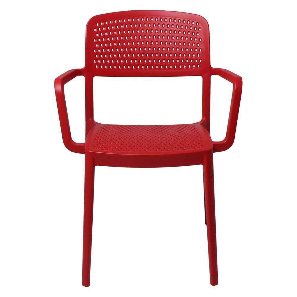 Cadeira Tramontina Serena Em Polipropileno Vermelho Com Braços - 4