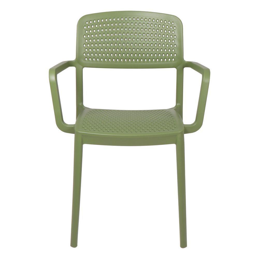 Cadeira Tramontina Serena Em Polipropileno Verde Oliva Com Braços - 1