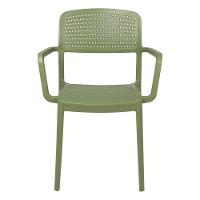 Cadeira Tramontina Serena Em Polipropileno Verde Oliva Com Braços