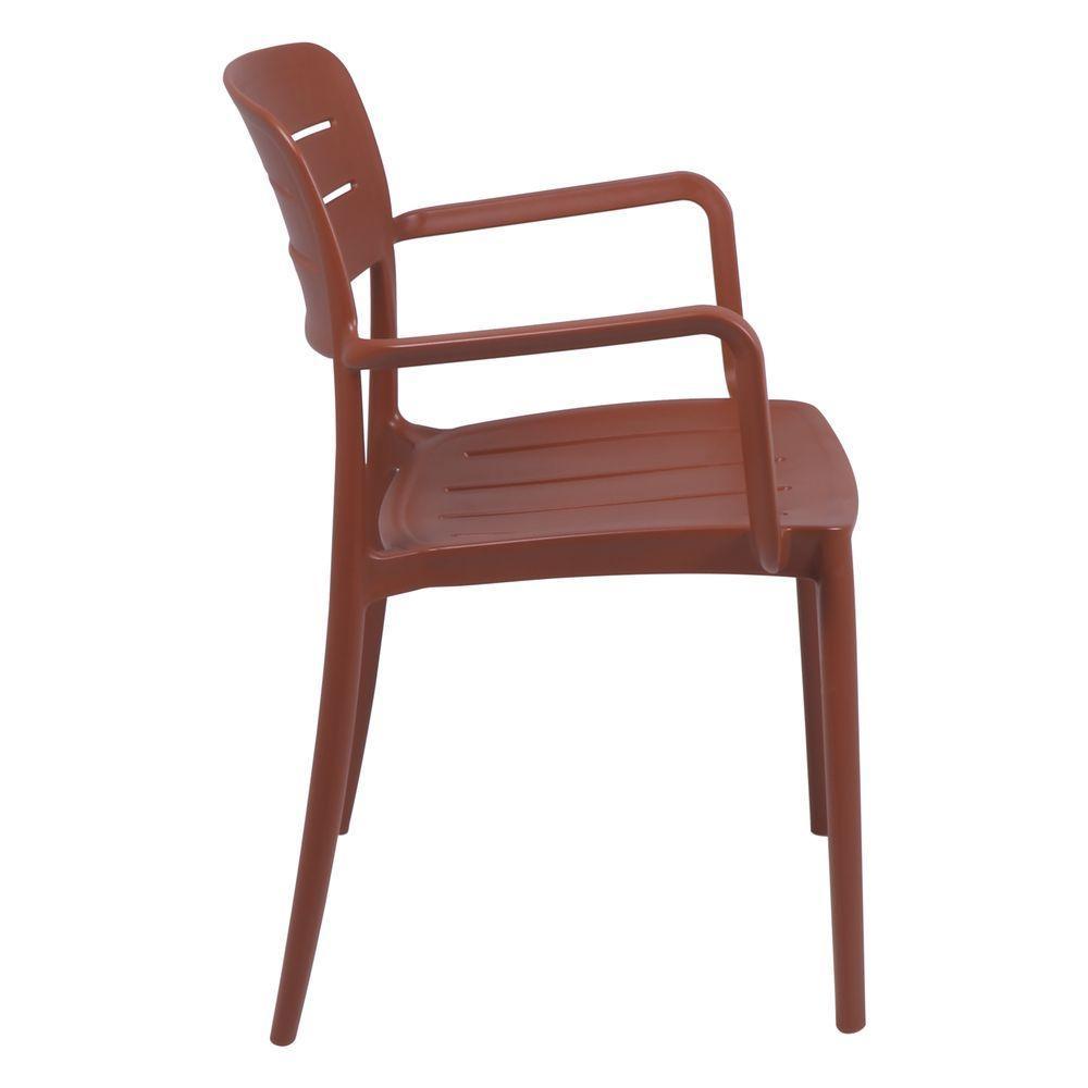 Cadeira Tramontina Amélia Em Polipropileno Terracota Com Braços - 3