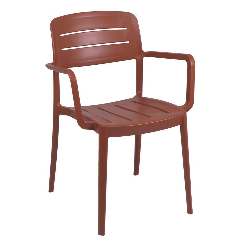 Cadeira Tramontina Amélia Em Polipropileno Terracota Com Braços - 4