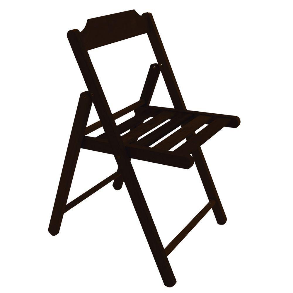 Cadeira De Madeira Dobrável Tramontina Lille Em Madeira Itaúba Com Acabamento Castanho Escuro - 1