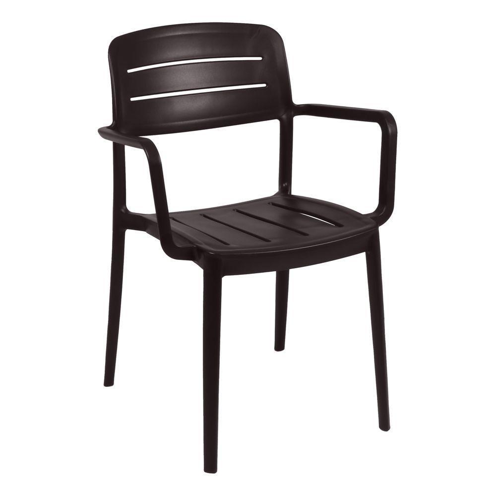 Cadeira Tramontina Amélia Em Polipropileno Marrom Com Braços - 4