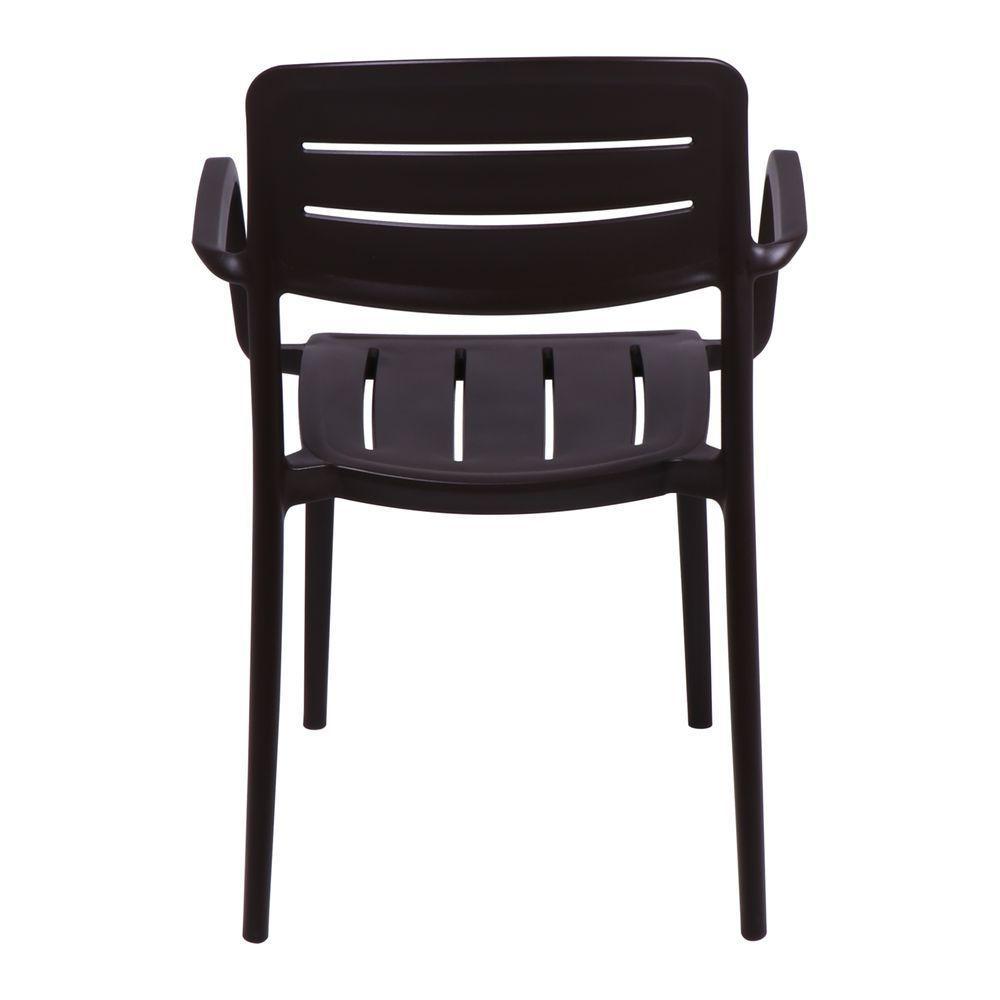 Cadeira Tramontina Amélia Em Polipropileno Marrom Com Braços - 7