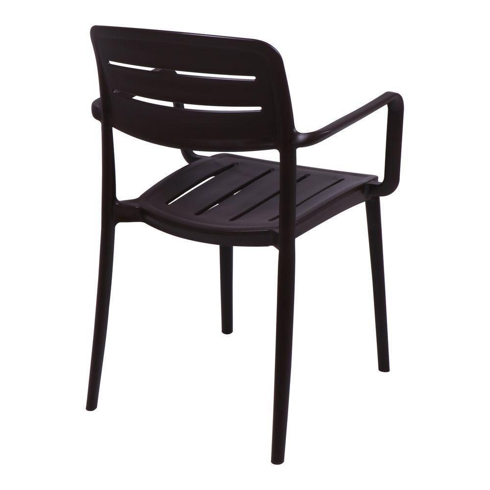 Cadeira Tramontina Amélia Em Polipropileno Marrom Com Braços - 8