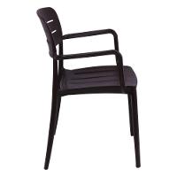 Cadeira Tramontina Amélia Em Polipropileno Marrom Com Braços - 1