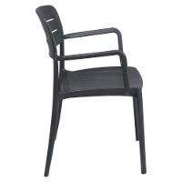 Cadeira Tramontina Amélia Em Polipropileno Grafite Com Braços