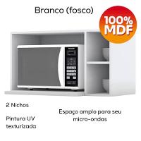Armario Aereo Para Microondas Mdf 80 Cm Americana C557 Branco Henn