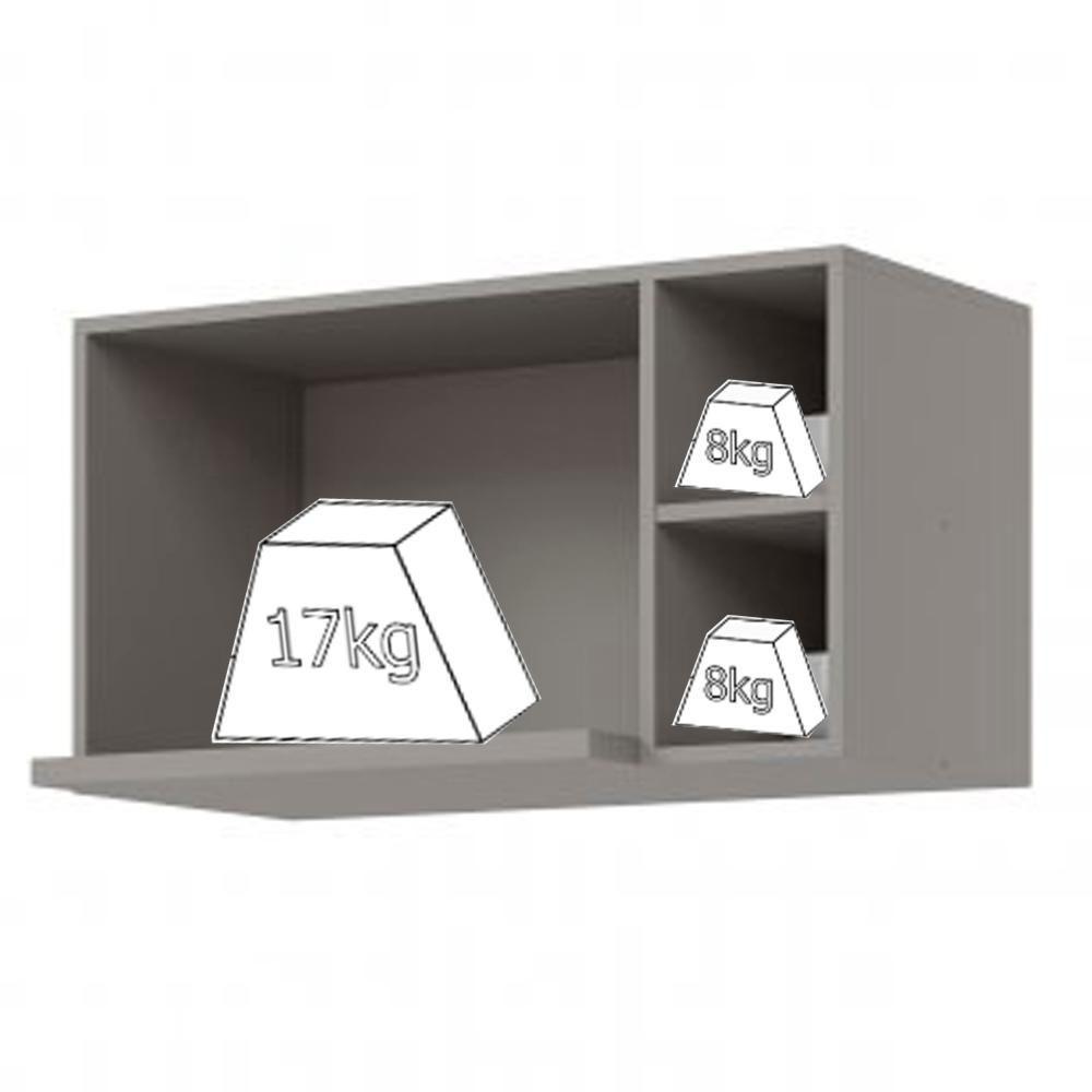 Armario Aereo Para Microondas Mdf 80 Cm Americana C557 Cinza Henn - 5