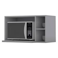 Armario Aereo Para Microondas Mdf 80 Cm Americana C557 Cinza Henn - 1