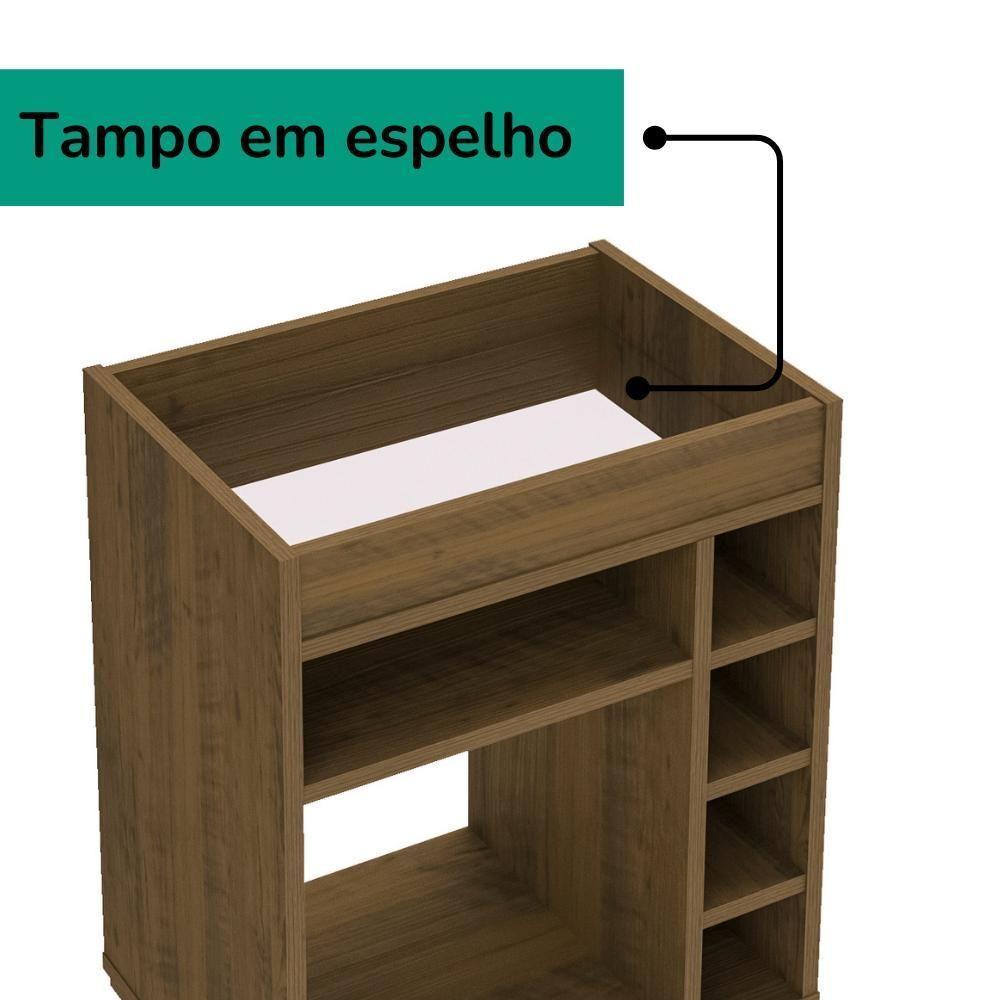 Aparador Adega Bar 4 Nichos 72x45 Cm Dri 4102 Pinho Arly - 5