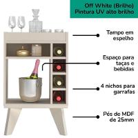 Aparador Adega Bar 4 Nichos 72x45 Cm Dri 4103 Off White Arly - 5