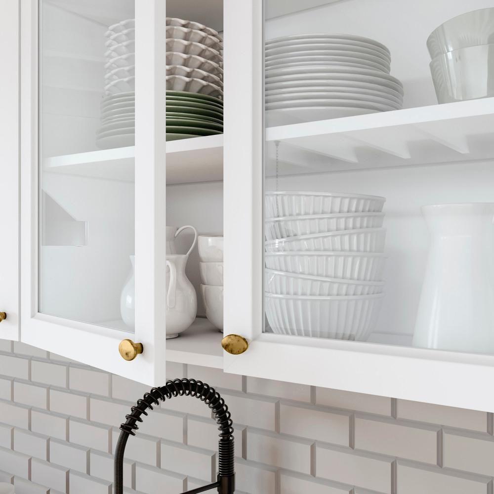 Armario Aereo 3 Portas Vidro Mdf 120 Cm Americana C363 Branco Henn - 6