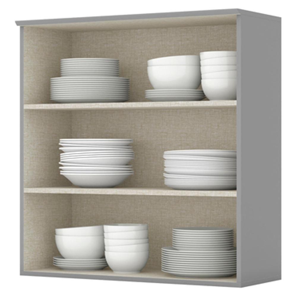 Armario Aereo 2 Portas Mdf 80 Cm Americana C356 Cinza Henn - 4