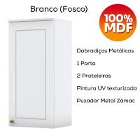 Armario Aereo 1 Porta Mdf 40 Cm Americana C364 Branco Henn - 5