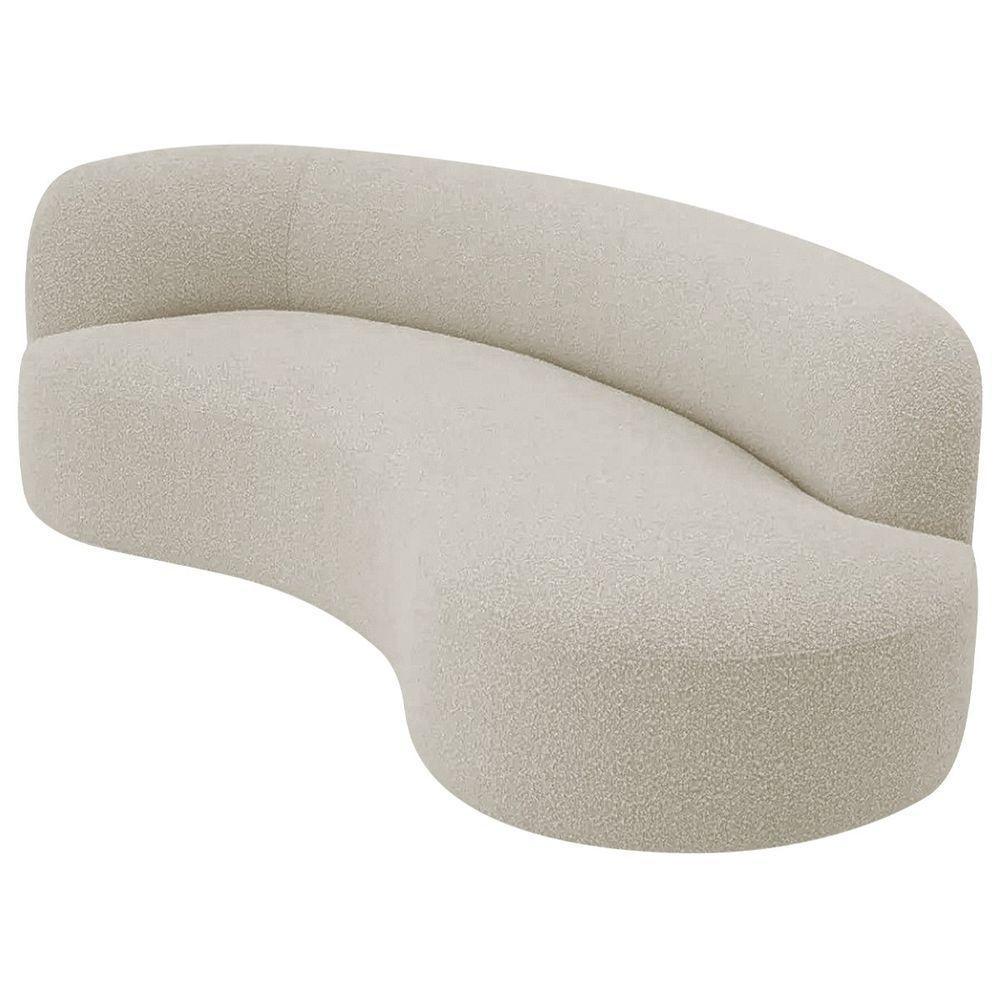 Divã Recamier Orgânico Tokyo 200cm Lado Direito Linho Cinza Claro - 1