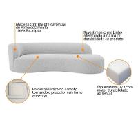 Divã Recamier Orgânico Tokyo 200cm Lado Direito Linho Cinza Claro