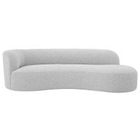 Divã Recamier Orgânico Tokyo 200cm Lado Direito Linho Cinza Claro - 8