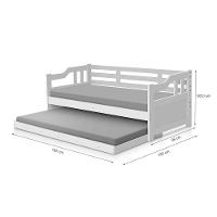 Sofá Cama Solteiro Madeira Com Cama Auxiliar E 2 Colchões Texas - Branco - Branco - 4