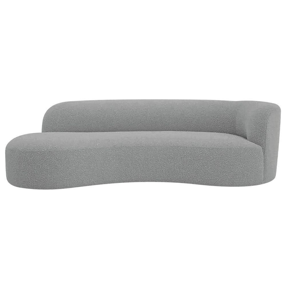 Divã Recamier Orgânico Tokyo 180cm Lado Esquerdo Bouclé Cinza - 5