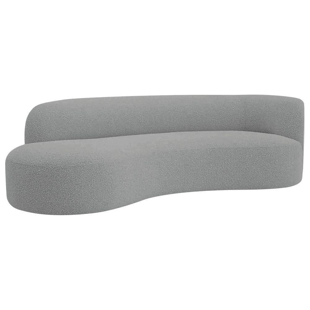 Divã Recamier Orgânico Tokyo 180cm Lado Esquerdo Bouclé Cinza - 8