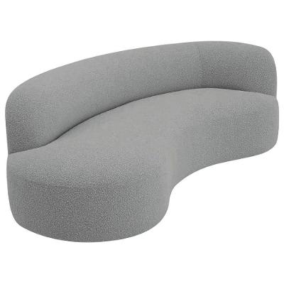 Divã Recamier Orgânico Tokyo 180cm Lado Esquerdo Bouclé Cinza