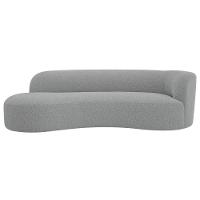 Divã Recamier Orgânico Tokyo 180cm Lado Esquerdo Bouclé Cinza - 5