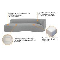 Divã Recamier Orgânico Tokyo 180cm Lado Esquerdo Bouclé Cinza - 6