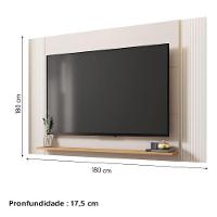 Painel Para Tv Até 65 Polegadas 1,80m Com Impressão 3D Intense Caemmun Madeir/off - 3