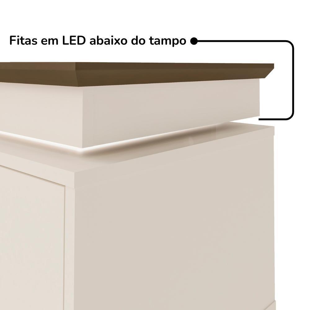 Rack Para Tv 75 Polegadas 2 Portas 180 Cm 4379 Pinho Off White Arly - 6