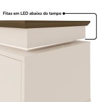 Rack Para Tv 75 Polegadas 2 Portas 180 Cm 4379 Pinho Off White Arly - 6