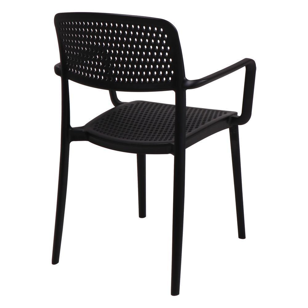 Cadeira Tramontina Serena Em Polipropileno Preto Com Braços - 1
