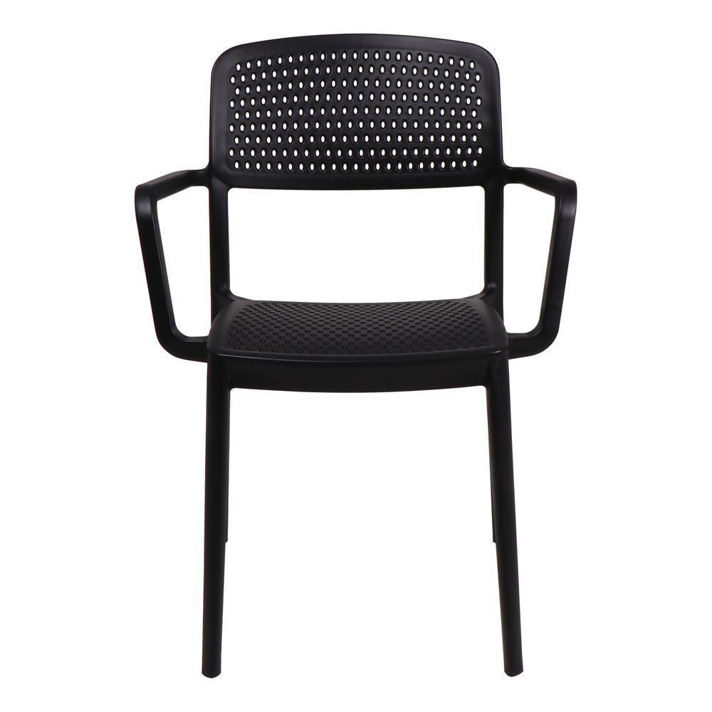Cadeira Tramontina Serena Em Polipropileno Preto Com Braços - 2