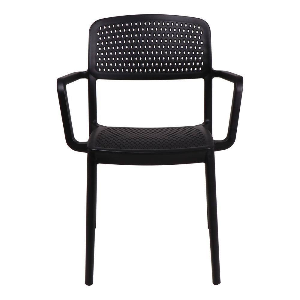 Cadeira Tramontina Serena Em Polipropileno Preto Com Braços - 4