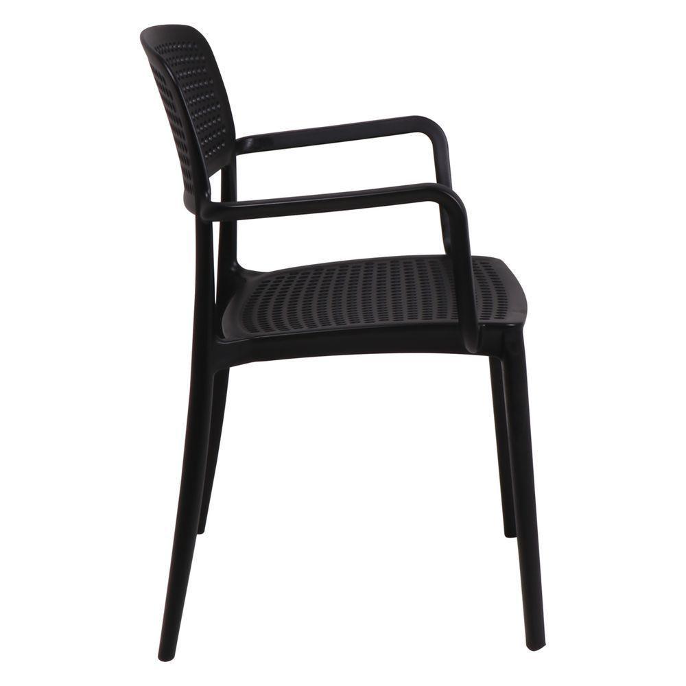 Cadeira Tramontina Serena Em Polipropileno Preto Com Braços - 6