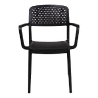 Cadeira Tramontina Serena Em Polipropileno Preto Com Braços