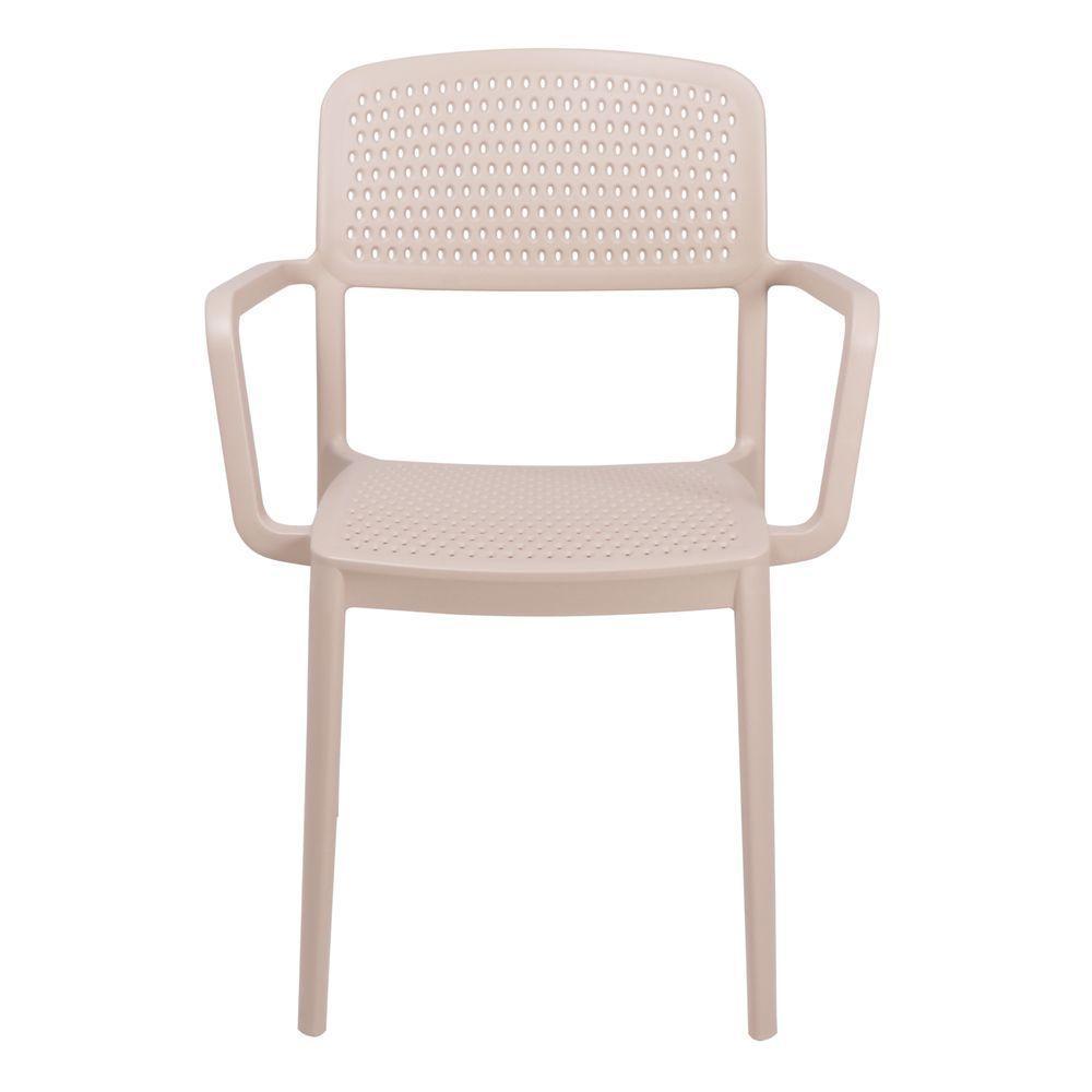 Cadeira Tramontina Serena Em Polipropileno Areia Com Braços - 1