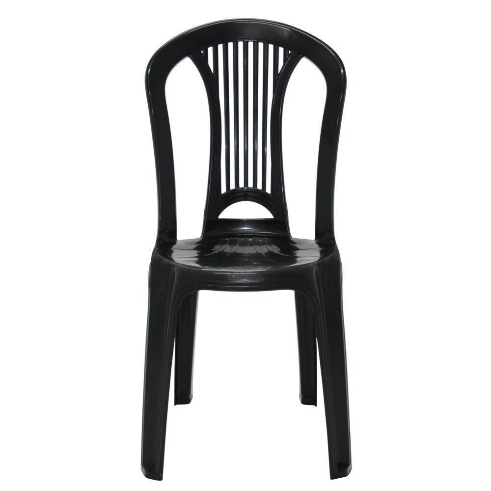 Jogo 4 Cadeiras Bistrô Tramontina Atlântida Em Polipropileno Preto - 1